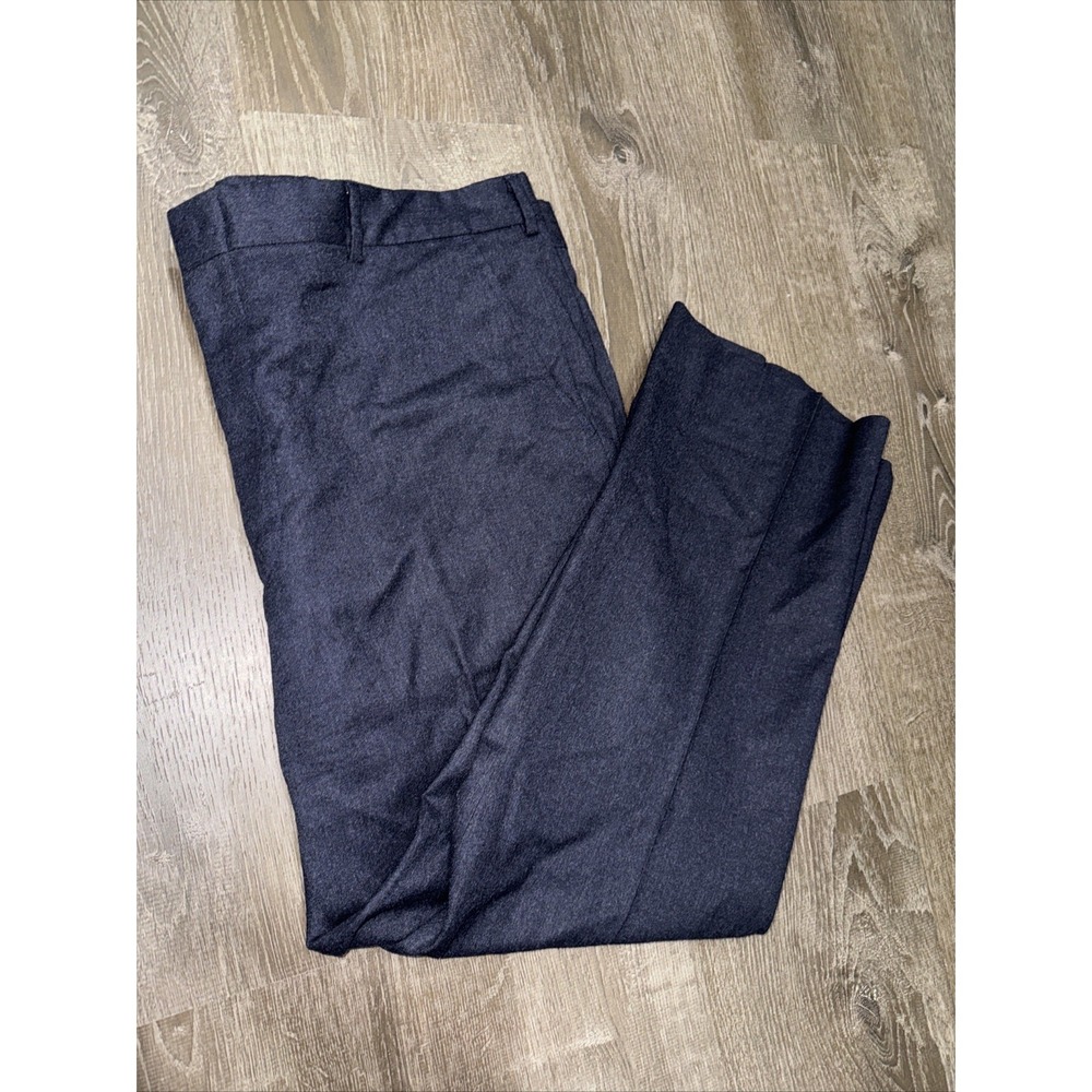 vtg 70s Charcoal Flannel Wool 42x28.5 Dress Pants Flat Front Bootcut Retro USA